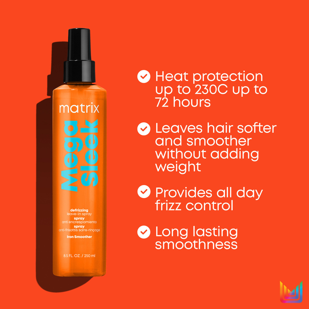 Mega Sleek Iron Smoother Defrizzing Leave-In Spray, 250ml