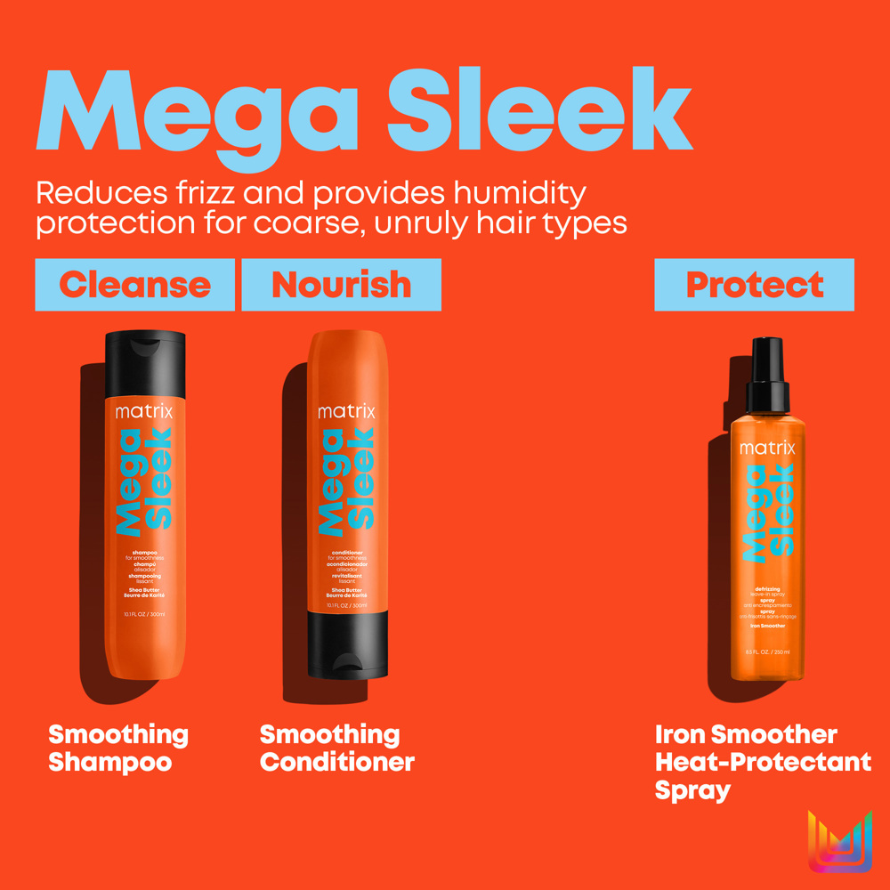 Mega Sleek Iron Smoother Defrizzing Leave-In Spray, 250ml