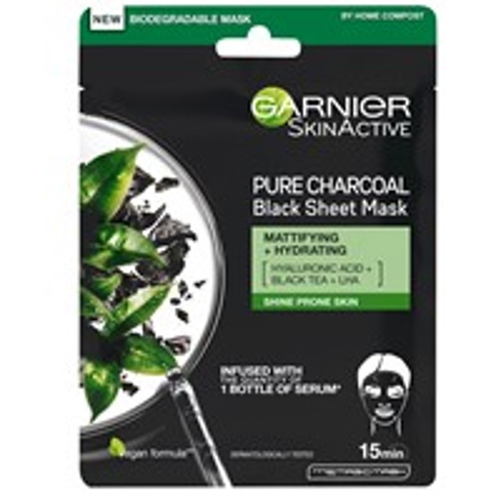 Charcoal Tissue Mask Black Algae, 1-Pack