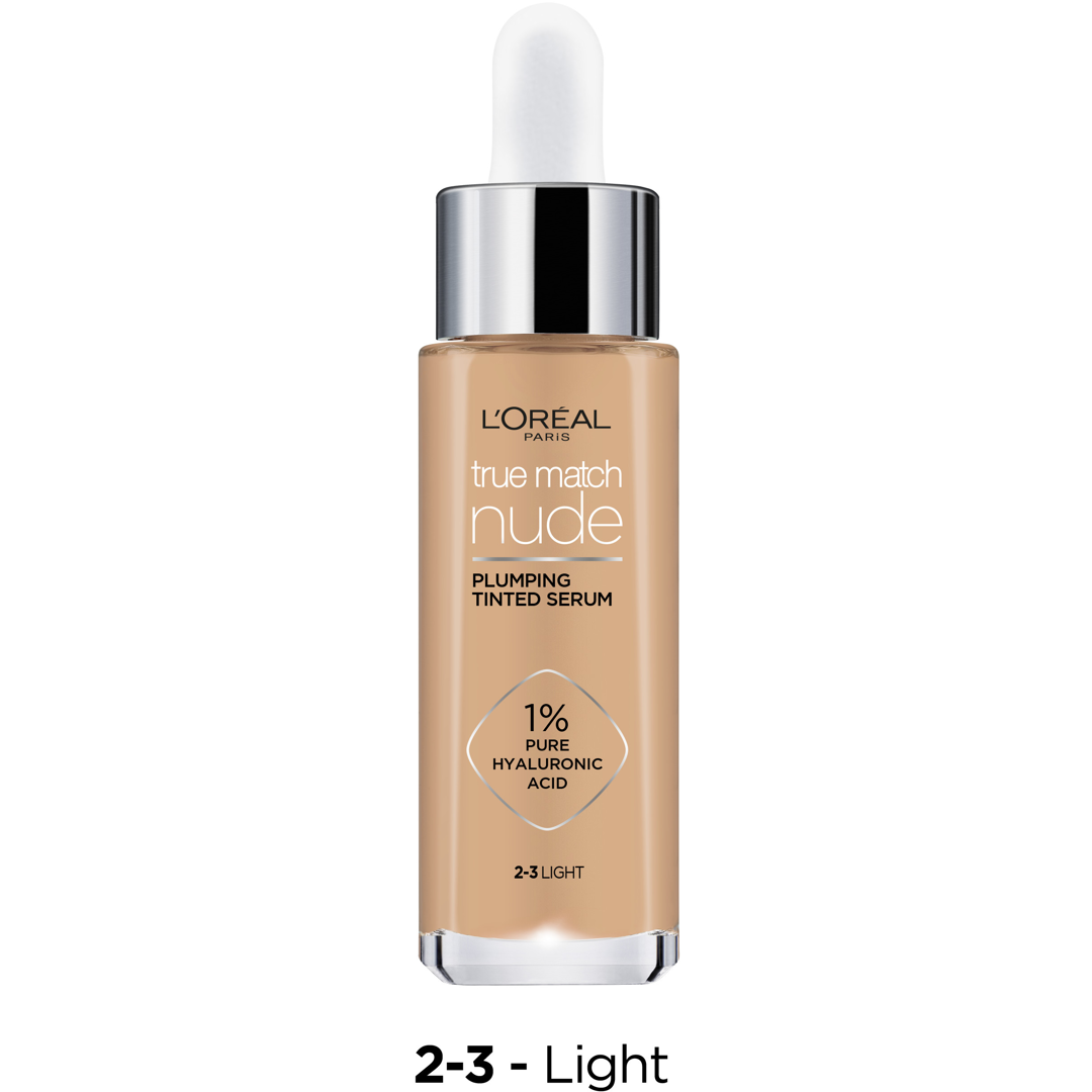 L'Oréal Paris True Match Nude Plumping Tinted Serum, Light 2-3 dam