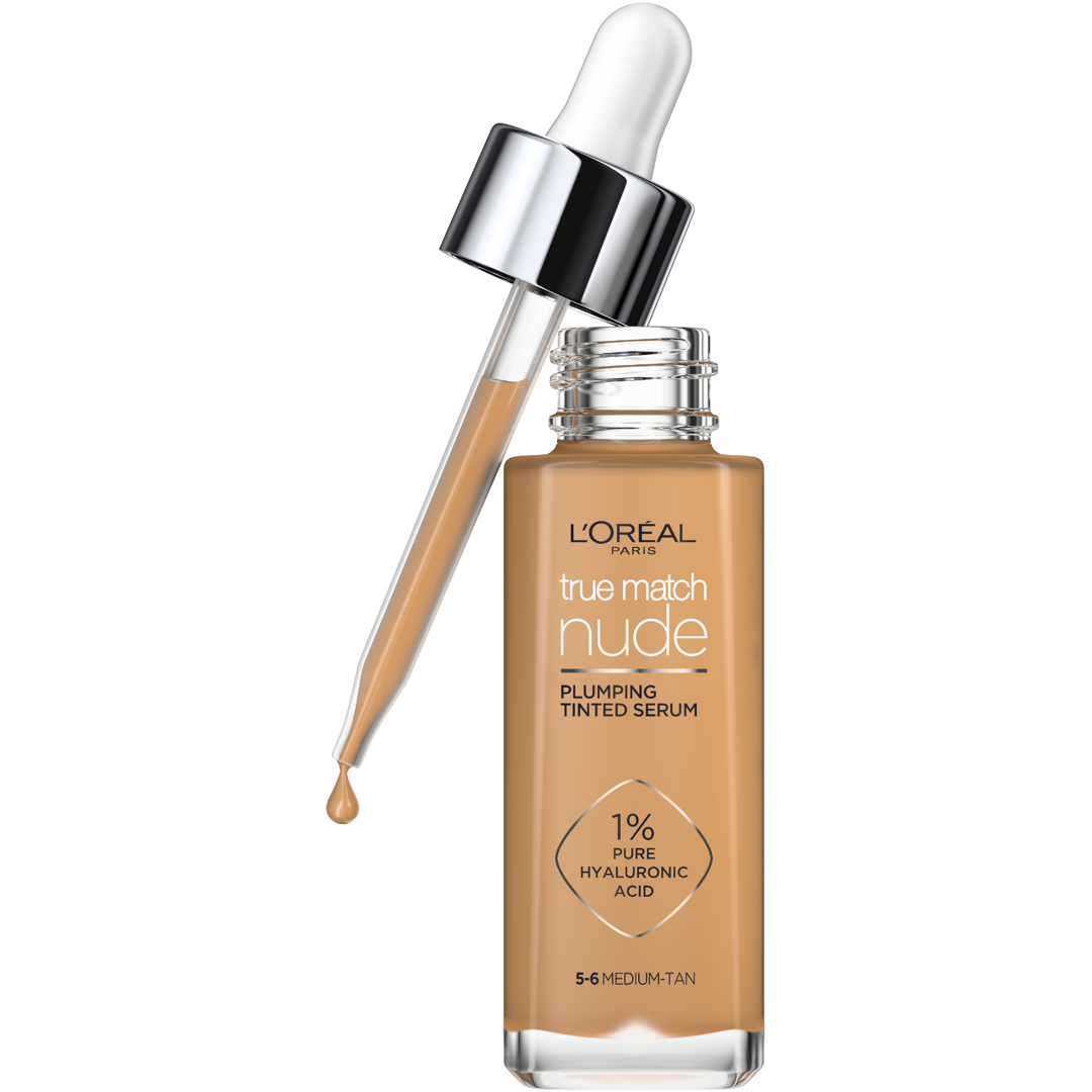 L'Oréal Paris True Match Nude Plumping Tinted Serum, Medium-Tan 5-6