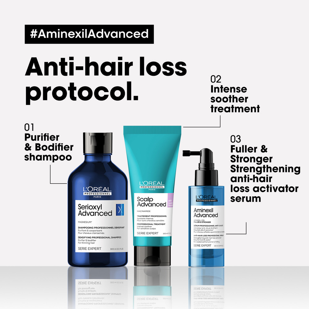 Aminexil Advanced Strengthening Anti-Hair Loss Activator Serum, 90ml