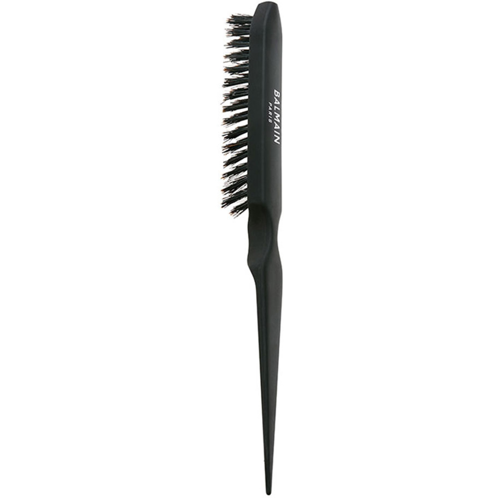 Prof Boar Hair Backcomb Hair Brush, Black