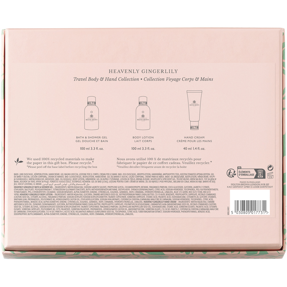 Gift Set Heavenly Gingerlily Travel Body & Hand