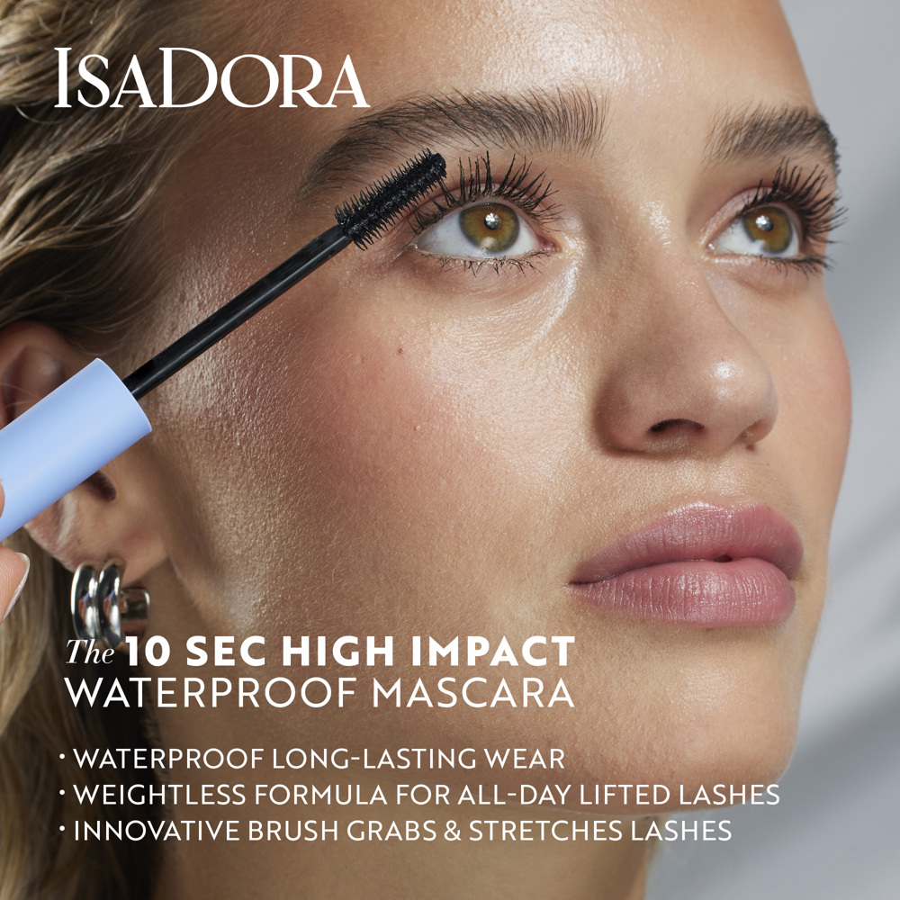 10 Sec High Impact Waterproof Mascara, 01 Black