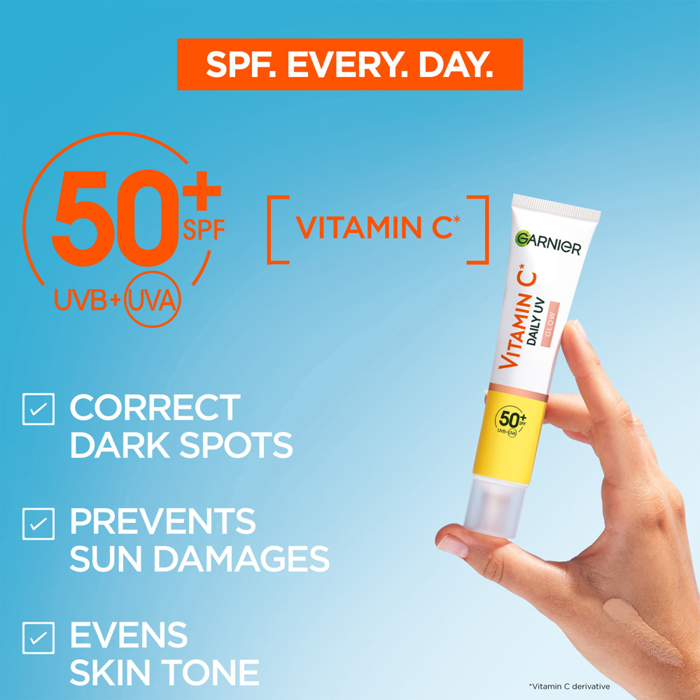 SkinActive Vitamin C Glow Boosting Daily UV Fluid SPF 50+, 40ml