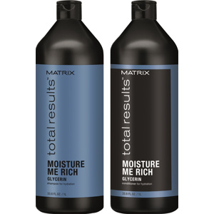 Total Results Moisture Me Rich Conditioner 1000ml + Shampoo 1000ml