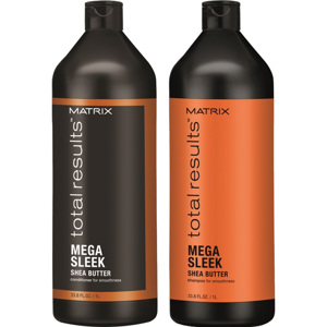 Total Results Mega Sleek Conditioner 1000ml + Shampoo 1000ml