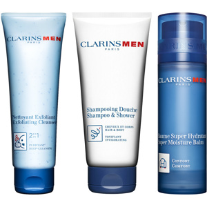 Men Super Moisture Balm 50ml + Exfoliating Cleanser 125ml + Shampoo & Shower Gel 200ml