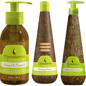 Natural Oil Nourishing Leave-in Cream 300ml + Rejuvenating Shampoo 300ml + Healing Oil Treatment ...