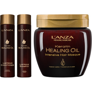 Keratin Healing Oil Lustrous Shampoo 300ml + Conditioner 250ml + Intensive Hair Masque 210ml